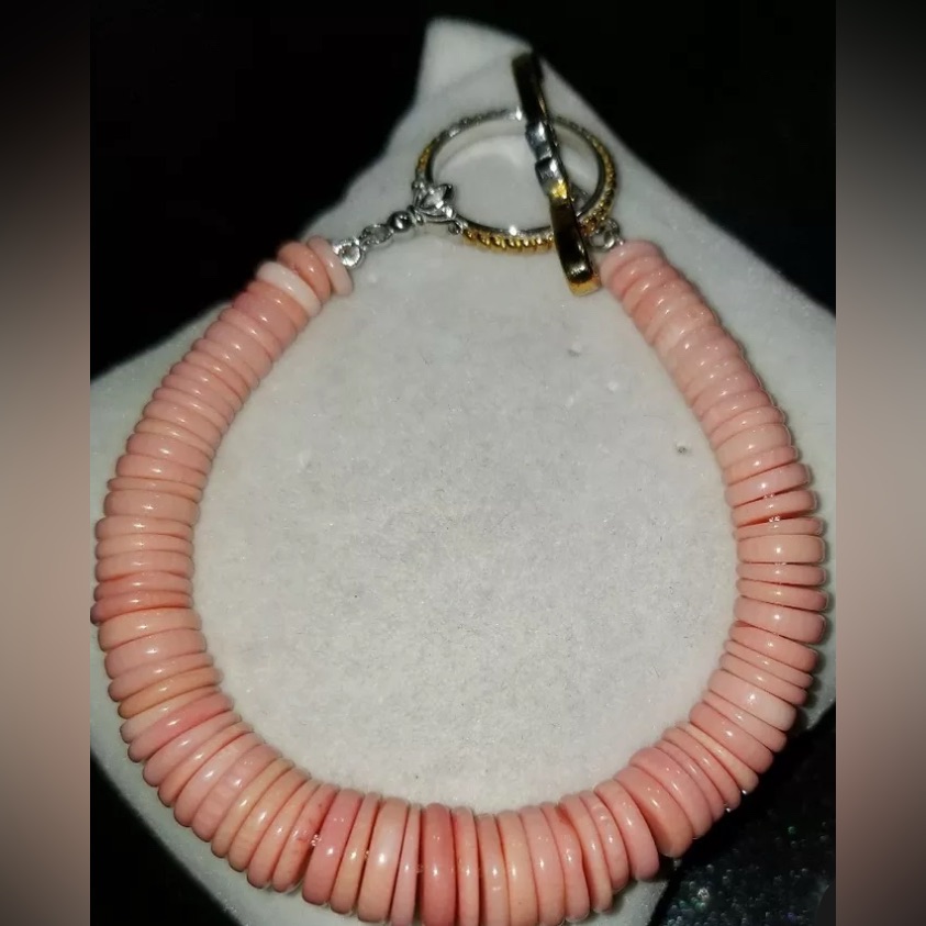 Michael Valitutti Yellow Gold And Silver Coral Bracelet